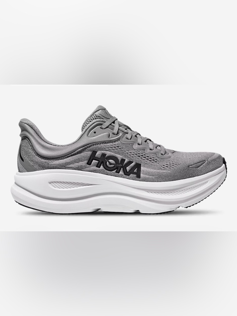 HOKA Bondi 9 Men's Gray Athletic Running Shoes